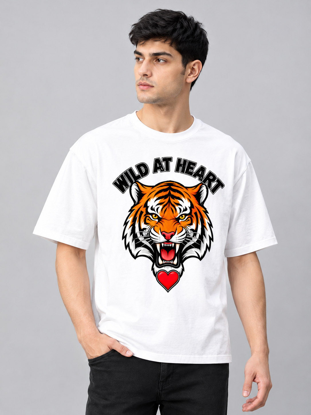 Wild at Heart Tiger Graphic T-Shirt – Quiet Storm Streetwear T shirt
